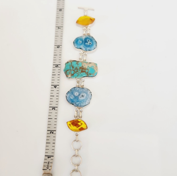 Variscite Quartz and Topaz bracelet - Picture 6 of 6